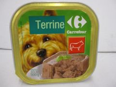 Pâtée pour chien au bœuf Carrefour