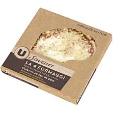 Pizza aux 4 fromages Italiens et huile piquante U LES SAVEURS, 400g