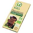 Chocolat au lait noisettes caramélisées U BIO, tablette de 100g