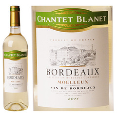 Vin blanc moelleux AOC Bordeaux Chantet Blanet 2011 75cl