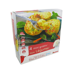 Auchan mini gratins aux legumes du jardin x4 -480g