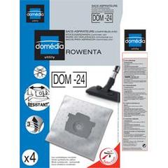 Sacs aspirateurs DOM-24 compatibles Rowenta, le lot de 4 sacs synthetiques resistants