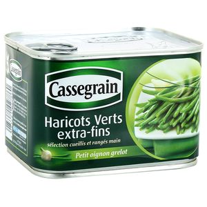 Cassegrain haricots verts extra fins sélection cueillis et rangés main 4/4 390g