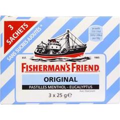 Fisherman's Friend, Pastilles eucalyptus menthol sans sucres, les 3 sachets de 25 g