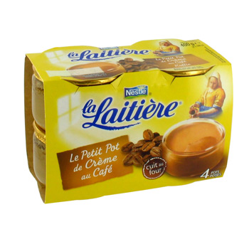 Petits pots creme La Laitiere Cafe 4x100g