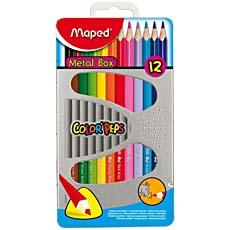 Crayons de couleur Color'Peps MAPED, 12 unites, coloris assortis