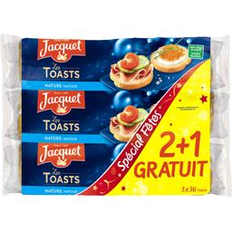 Jacquet Les Toasts nature les 2 paquets de 36 toasts - 750 g