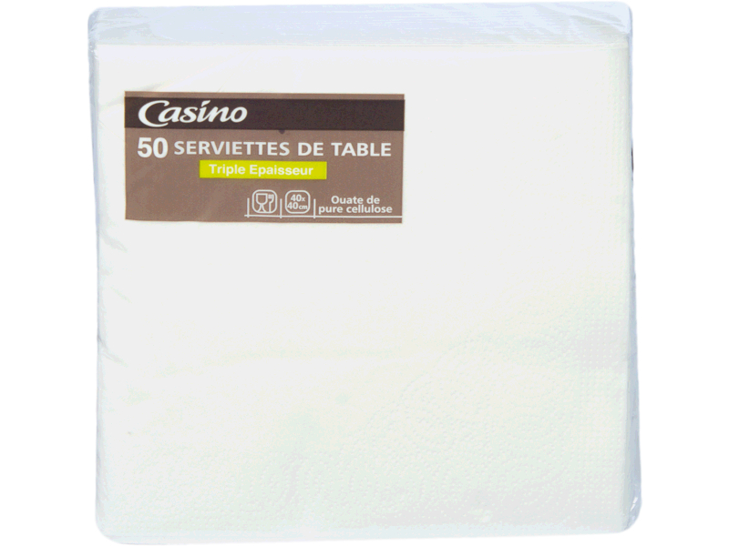 50 Serviettes de table Triple epaisseur - Dimension 40x40cm