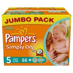 Couches Pampers Simply Dry T5 x66 Jumbo