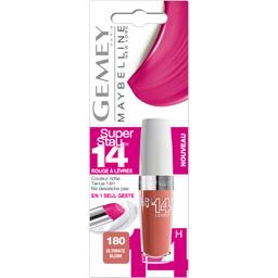 Gemey Maybelline, Super Stay 14h - Rouge a levres Ultimate Blush 180, le rouge a levres