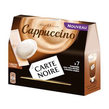 cappuccino 7 dosettes + 7 sticks carte noire