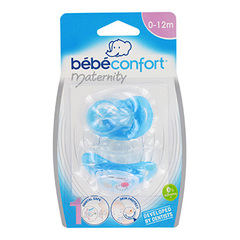 Sucette Maternity BebeConfort Dental safe silicone T1 bleu x2