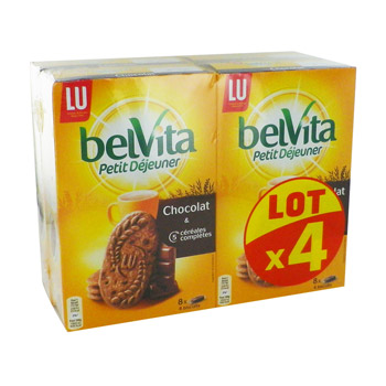 belvita chocolat et cereales completes lu 4x400g