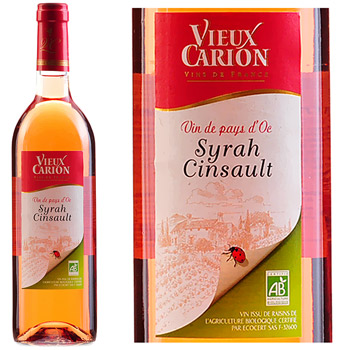 Vin de pays rose d'Oc Syrah Cinsault Vieux Carion bio 75cl