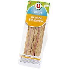 Sandwich pain polaire jambon et emmental U, 135g