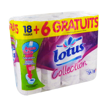Lotus Moltonel Papier Toilette Aquatube 18 Rouleaux papier rose