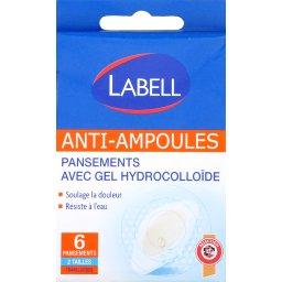 Labell, Pansements anti-ampoules avec gel hydrocolloide, la boite de 6