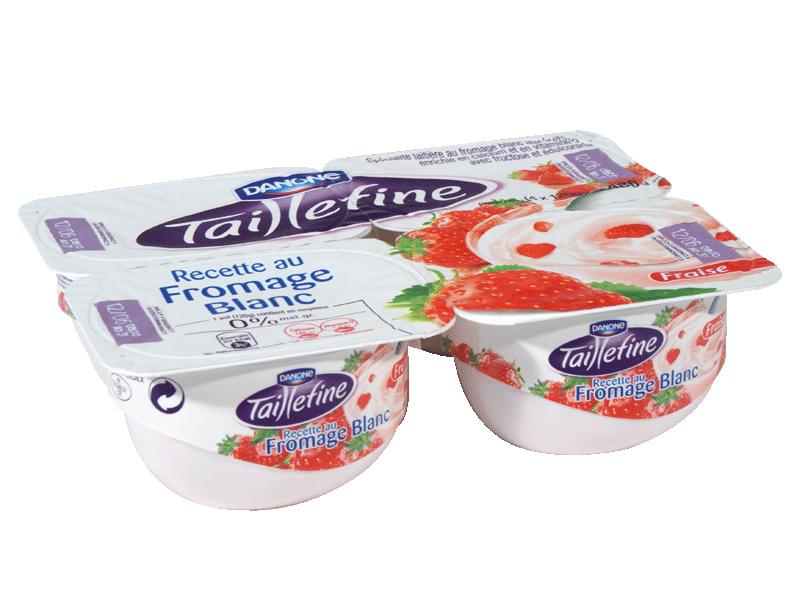 Spécialité au fromage blanc saveur fraise TAILLEFINE, 4x120g