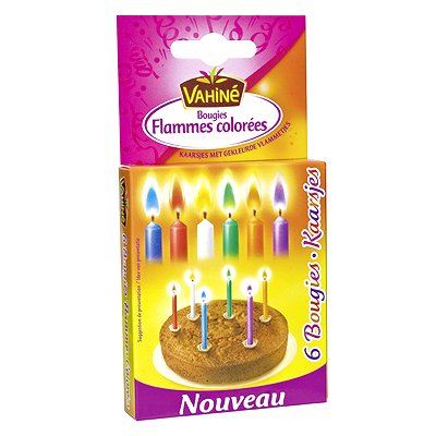 Bougies flammes colorees
