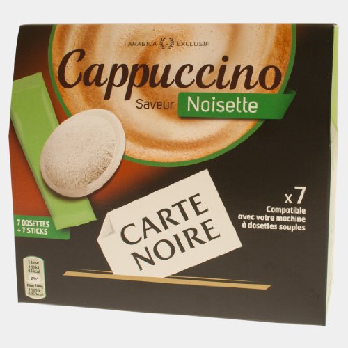 Café cappuccino saveur noisette CARTE NOIRE, 7 dosettes, 109g