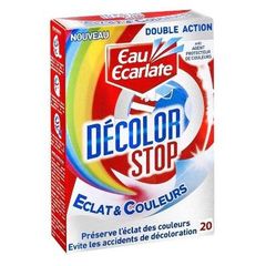 Lingettes Decolor Stop eclat et couleurs EAU ECARLATE, 20 unites