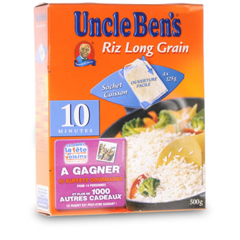 Riz long grain cuisson 10min uncle ben's, 4 sachets, 500g - Tous les  produits riz - Prixing