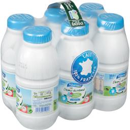 Omega 3, lait sterilise UHT demi-ecreme, la bouteille,50cl