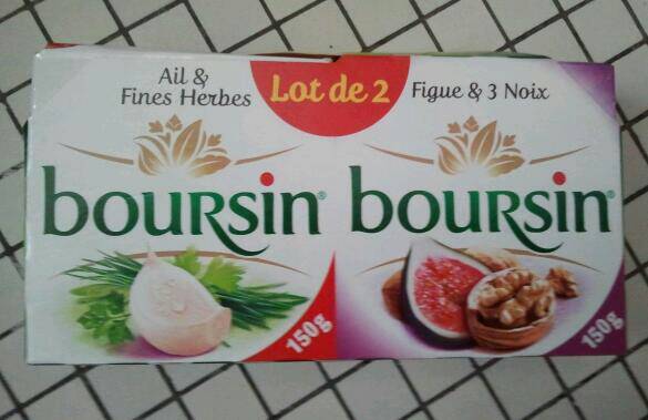 Boursin 41%mg ail fines herbes + figue noix 2x150g