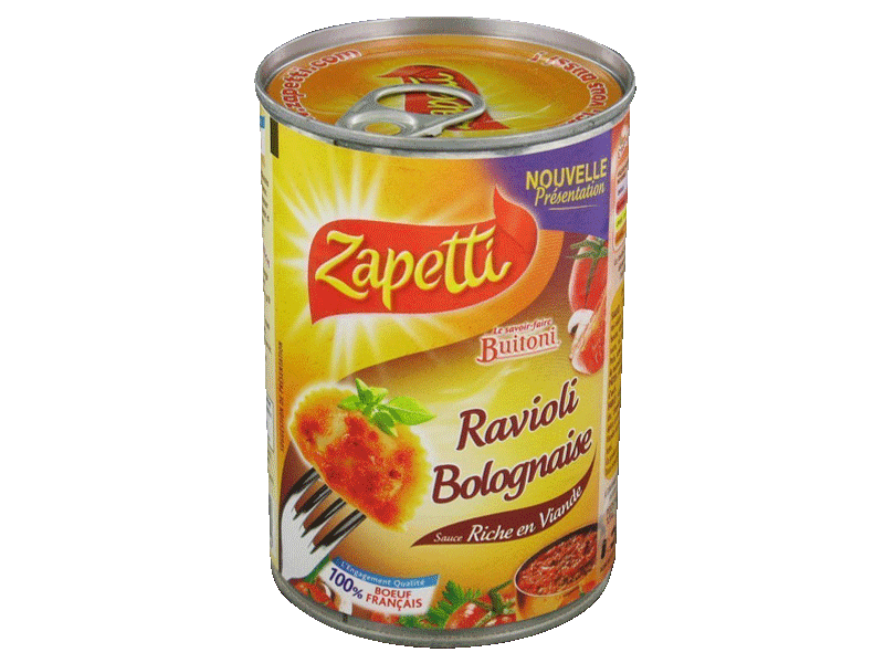 Ravioli bolognaise - Tous les produits plats cuisinés en conserve