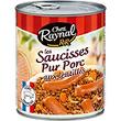 Saucisses pur porc français aux lentilles chez RAYNAL, boîte de 840g