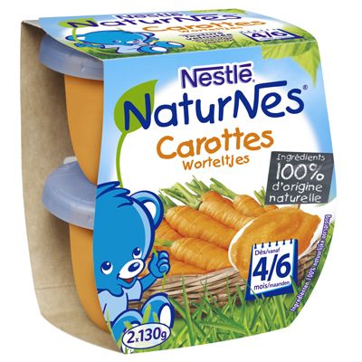 Petits pots Naturnes carottes Des 4/6 mois 2x130g