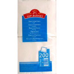 Serviettes blanches, 1 pli 30 x 29cm, le paquet de 200