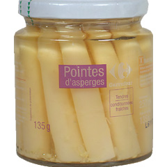 Pointes d'asperges blanches moyennes