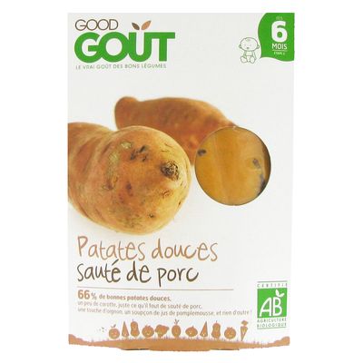 Good Gout bio patates douces et saute de porc 190g des 6mois