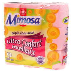 Papier toilette Mimosa rose x9