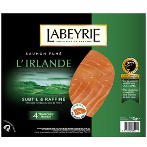 Saumon fume d'Irlande LABEYRIE, 4 tranches, 140g
