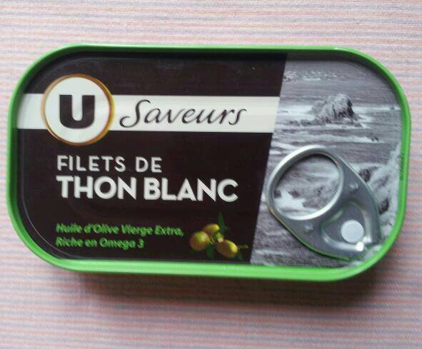 Filet de thon blanc a l'huile d'olive vierge extra U, 87g