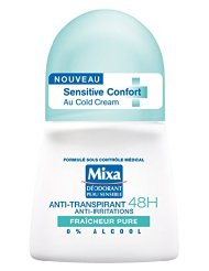 MIXA Peau Sensible Déodorant Bille Anti-transpirante 45h Sensitive Confort Fraîcheur Pure 50 ml