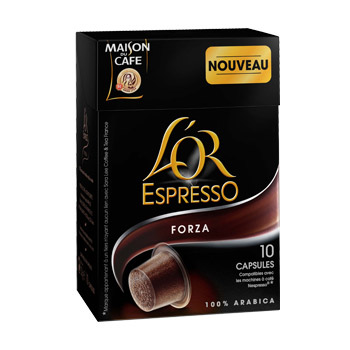 L'Or Espresso - Capsule de café Forza - 10 capsules Compatibles avec les machines à café Nespresso. Café de Force 9