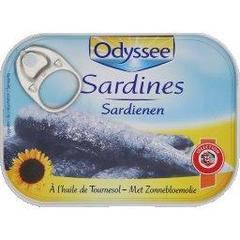 Sardines a l'huile de tournesol, la boite,135g