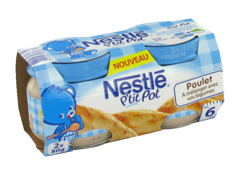 Nestle p'tit pot poulet 2x80g des 6 mois