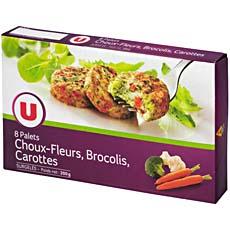 Palets de legumes chou-fleur, brocoli, carotte U, 300g