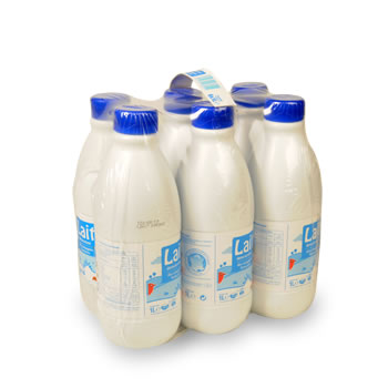 Auchan lait demi-ecreme bouteille 6x1l