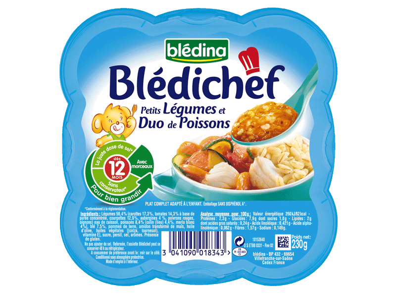Bledichef - Puree aux epinards et saumon, des 12M