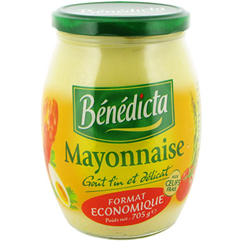 Mayonnaise aux oeufs frais gout fin et delicat Benedicta naturel 705g