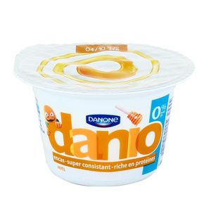 Spécialité laitière sucrée sur lit de miel DANIO, 0%MG, 150g