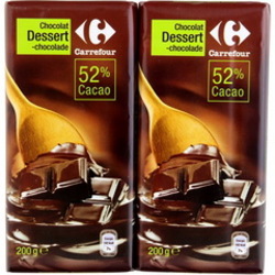 Chocolat noir dessert 52% de cacao