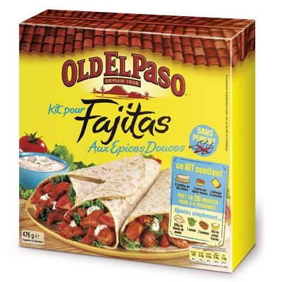OLD EL PASO Kit fajitas tomates poivrons 4 personnes 500g pas cher 