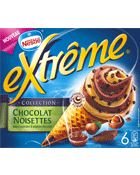 Cônes Chocolat Noisette sauce noisettes & pépites chocolat