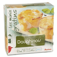 Gratin Dauphinois Mini gratins. A base de pomme de terre, crème et emmental.